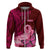 Polynesia Breast Cancer Hoodie Butterfly and Flowers Ribbon Maori Tattoo Ethnic Red Style LT03 - Polynesian Pride