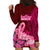 Polynesia Breast Cancer Hoodie Dress Butterfly and Flowers Ribbon Maori Tattoo Ethnic Red Style LT03 - Polynesian Pride