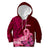 Polynesia Breast Cancer Kid Hoodie Butterfly and Flowers Ribbon Maori Tattoo Ethnic Red Style LT03 Hoodie Red - Polynesian Pride