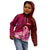 Polynesia Breast Cancer Kid Hoodie Butterfly and Flowers Ribbon Maori Tattoo Ethnic Red Style LT03 - Polynesian Pride