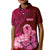 Polynesia Breast Cancer Kid Polo Shirt Butterfly and Flowers Ribbon Maori Tattoo Ethnic Red Style LT03 Kid Red - Polynesian Pride