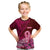 Polynesia Breast Cancer Kid T Shirt Butterfly and Flowers Ribbon Maori Tattoo Ethnic Red Style LT03 Red - Polynesian Pride