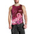 Polynesia Breast Cancer Men Tank Top Butterfly and Flowers Ribbon Maori Tattoo Ethnic Red Style LT03 - Polynesian Pride