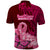 Polynesia Breast Cancer Polo Shirt Butterfly and Flowers Ribbon Maori Tattoo Ethnic Red Style LT03 - Polynesian Pride