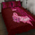 Polynesia Breast Cancer Quilt Bed Set Butterfly and Flowers Ribbon Maori Tattoo Ethnic Red Style LT03 - Polynesian Pride