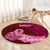 Polynesia Breast Cancer Round Carpet Butterfly and Flowers Ribbon Maori Tattoo Ethnic Red Style LT03 - Polynesian Pride