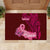 Polynesia Breast Cancer Rubber Doormat Butterfly and Flowers Ribbon Maori Tattoo Ethnic Red Style LT03 - Polynesian Pride