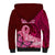 Polynesia Breast Cancer Sherpa Hoodie Butterfly and Flowers Ribbon Maori Tattoo Ethnic Red Style LT03 - Polynesian Pride