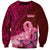 Polynesia Breast Cancer Sweatshirt Butterfly and Flowers Ribbon Maori Tattoo Ethnic Red Style LT03 Unisex Red - Polynesian Pride