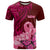 Polynesia Breast Cancer T Shirt Butterfly and Flowers Ribbon Maori Tattoo Ethnic Red Style LT03 Red - Polynesian Pride