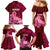 Custom Polynesia Breast Cancer Family Matching Mermaid Dress and Hawaiian Shirt Butterfly and Flowers Ribbon Maori Tattoo Ethnic Red Style LT03 - Polynesian Pride