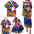 Personalised Cook Island Christmas Family Matching Puletasi Dress and Hawaiian Shirt Santa Claus Mix Maroro and Kakaia Hibiscus Flower Maori Pattern LT03 - Polynesian Pride