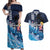 Hawaiian Honu Honi Ihu Couples Matching Off Shoulder Maxi Dress and Hawaiian Shirt With Plumeria and Kakau Art Pattern