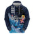 Hawaiian Honu Honi Ihu Hoodie With Plumeria and Kakau Art Pattern