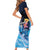 Hawaiian Honu Honi Ihu Short Sleeve Bodycon Dress With Plumeria and Kakau Art Pattern