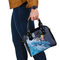 Hawaiian Honu Honi Ihu Shoulder Handbag With Plumeria and Kakau Art Pattern LT03 - Polynesian Pride