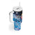 Hawaiian Honu Honi Ihu Tumbler With Handle With Plumeria and Kakau Art Pattern