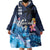 Hawaiian Honu Honi Ihu Wearable Blanket Hoodie With Plumeria and Kakau Art Pattern