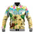 Aloha Turtle Family on The Beach Baseball Jacket with Hawaiian Colorful Plumeria