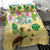 Aloha Turtle Family on The Beach Bedding Set with Hawaiian Colorful Plumeria