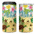 Hawaii Aloha Turtle Family on The Beach with Colorful Tropical Flowers 4 in 1 Can Cooler Tumbler