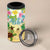 Hawaii Aloha Turtle Family on The Beach with Colorful Tropical Flowers 4 in 1 Can Cooler Tumbler