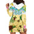 Aloha Turtle Family on The Beach Hoodie Dress with Hawaiian Colorful Plumeria