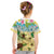 Aloha Turtle Family on The Beach Kid T Shirt with Hawaiian Colorful Plumeria