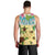 Aloha Turtle Family on The Beach Men Tank Top with Hawaiian Colorful Plumeria