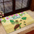 Aloha Turtle Family on The Beach Rubber Doormat with Hawaiian Colorful Plumeria