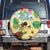 Aloha Turtle Family on The Beach Spare Tire Cover with Hawaiian Colorful Plumeria