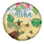 Aloha Turtle Family on The Beach Spare Tire Cover with Hawaiian Colorful Plumeria