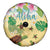 Aloha Turtle Family on The Beach Spare Tire Cover with Hawaiian Colorful Plumeria