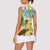 Aloha Turtle Family on The Beach Women Sleeveless Polo Shirt with Hawaiian Colorful Plumeria