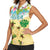 Aloha Turtle Family on The Beach Women Sleeveless Polo Shirt with Hawaiian Colorful Plumeria