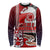 Maori Waitangi Long Sleeve Shirt Hei-tiki Koru with Tino Rangatiratanga Maori Flag LT03 Unisex Red - Polynesian Pride