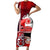 Maori Waitangi Short Sleeve Bodycon Dress Hei-tiki Koru with Tino Rangatiratanga Maori Flag LT03 Long Dress Red - Polynesian Pride