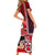 Maori Waitangi Short Sleeve Bodycon Dress Hei-tiki Koru with Tino Rangatiratanga Maori Flag LT03 - Polynesian Pride