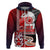 Maori Waitangi Zip Hoodie Hei-tiki Koru with Tino Rangatiratanga Maori Flag LT03 Zip Hoodie Red - Polynesian Pride