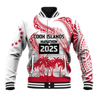 Cook Islands Marathon 2025-Pursuit in Paradise Baseball Jacket Red Color LT03 Unisex Red - Polynesian Pride