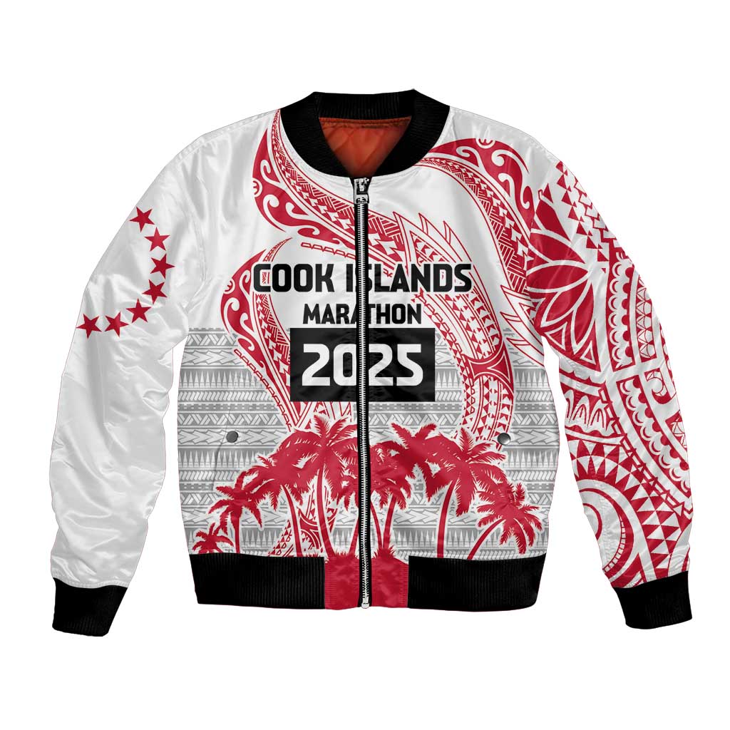 Cook Islands Marathon 2025-Pursuit in Paradise Bomber Jacket Red Color LT03 Unisex Red - Polynesian Pride