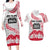 Cook Islands Marathon 2025-Pursuit in Paradise Couples Matching Long Sleeve Bodycon Dress and Hawaiian Shirt Red Color