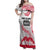 Cook Islands Marathon 2025-Pursuit in Paradise Family Matching Off Shoulder Maxi Dress and Hawaiian Shirt Red Color