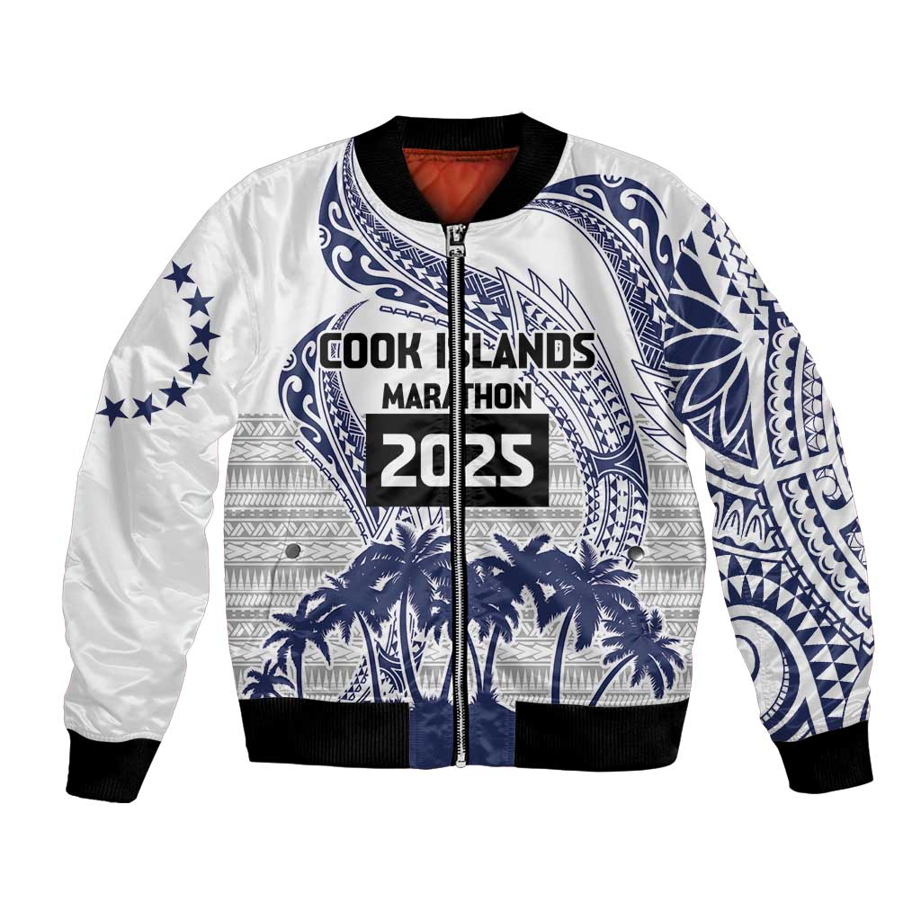 Cook Islands Marathon 2025-Pursuit in Paradise Bomber Jacket Blue Color LT03 Unisex Blue - Polynesian Pride