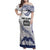 Cook Islands Marathon 2025-Pursuit in Paradise Family Matching Off Shoulder Maxi Dress and Hawaiian Shirt Blue Color