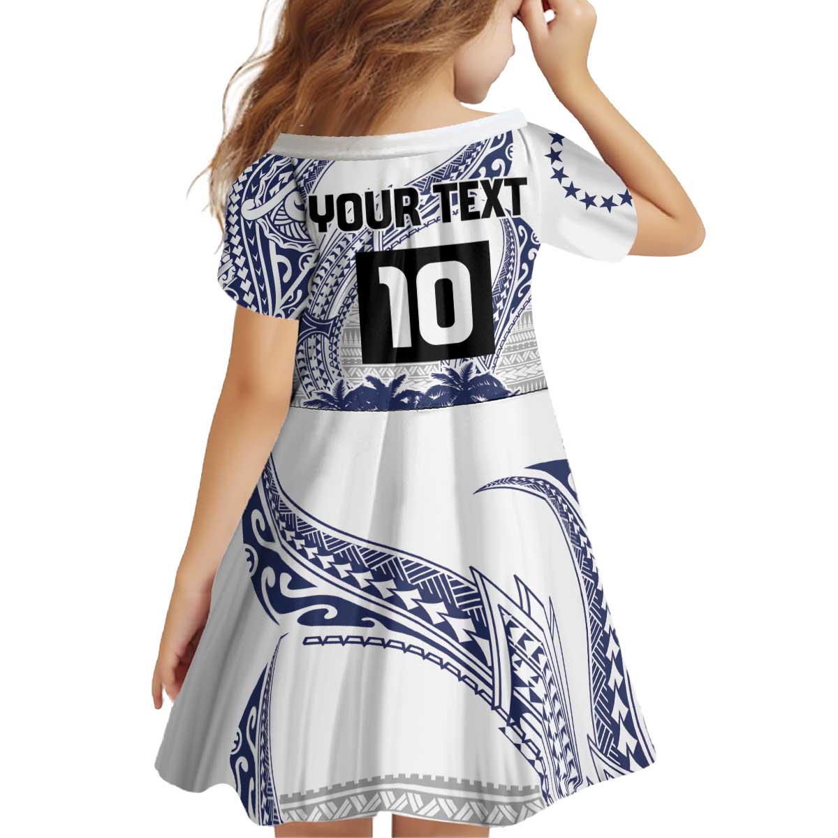Cook Islands Marathon 2025-Pursuit in Paradise Kid Short Sleeve Dress Blue Color LT03 - Polynesian Pride