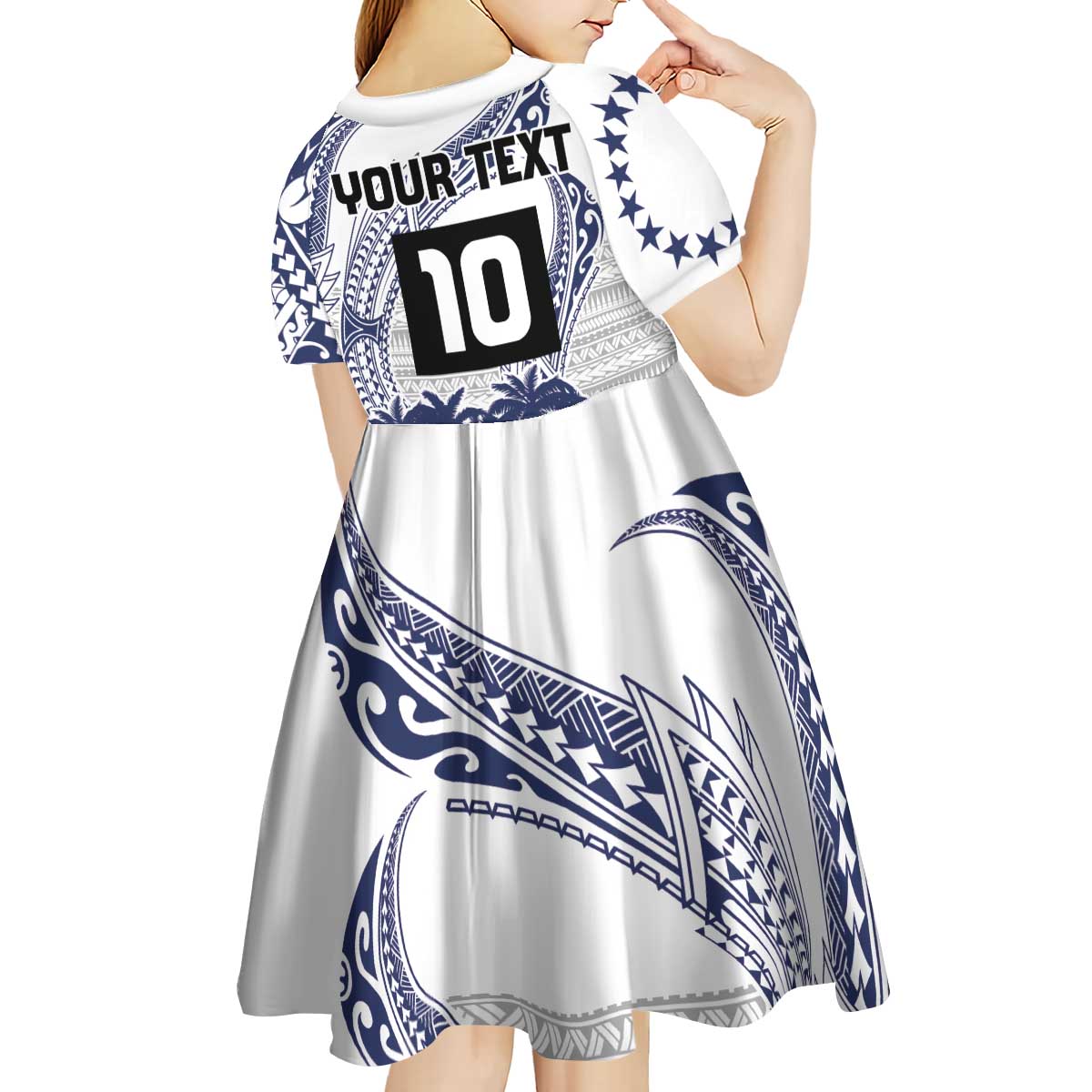 Cook Islands Marathon 2025-Pursuit in Paradise Kid Short Sleeve Dress Blue Color LT03 - Polynesian Pride