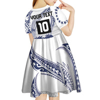 Cook Islands Marathon 2025-Pursuit in Paradise Kid Short Sleeve Dress Blue Color LT03 - Polynesian Pride