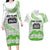 Cook Islands Marathon 2025-Pursuit in Paradise Couples Matching Long Sleeve Bodycon Dress and Hawaiian Shirt Green Color