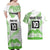 Cook Islands Marathon 2025-Pursuit in Paradise Couples Matching Off Shoulder Maxi Dress and Hawaiian Shirt Green Color